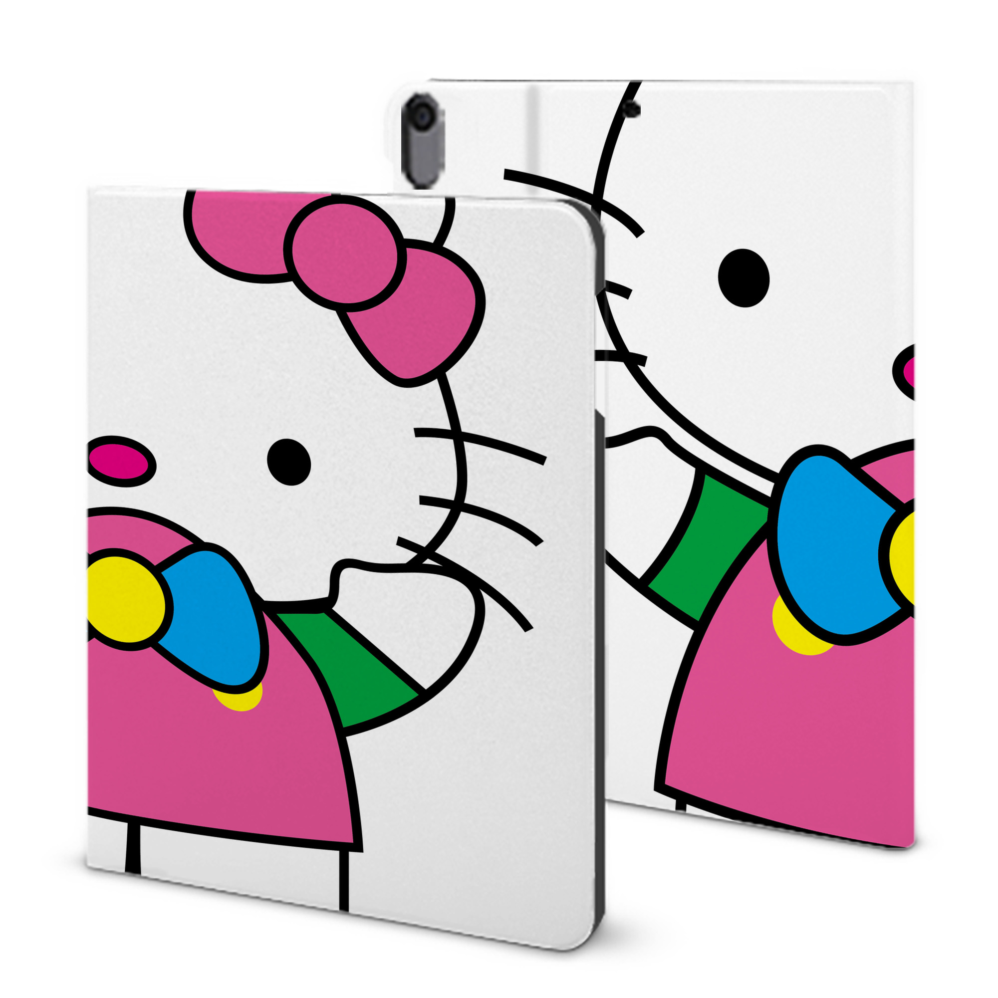 （画像用） Hello Kitty ハローキティ IPad ケース ブック型 PUレザー TPU 耐衝撃 軽量 薄型 ペン収納なし 全面保護 IPad 各モデル対応